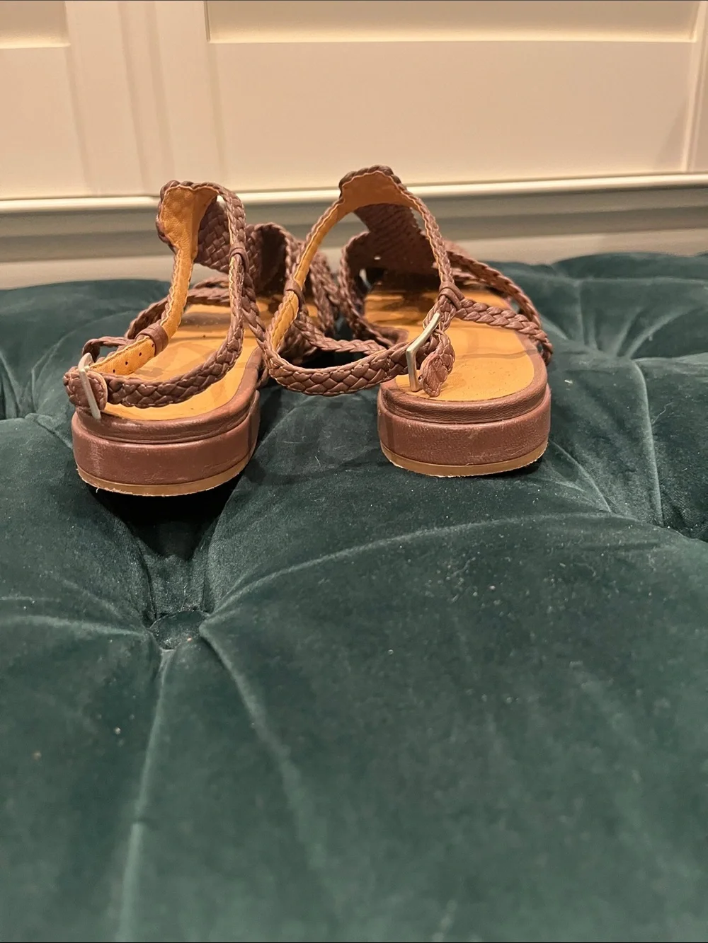 LOQ Brown Woven Leather Women’s Sandals - Braided Slingback. Beautifully Created